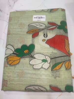 Linen Fancy Saree - Green