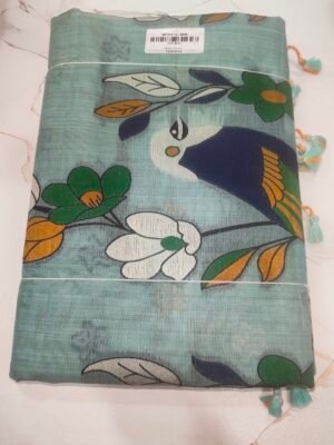 Linen Fancy Saree - Blue