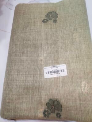 Linen Fancy Saree - Cream Orange