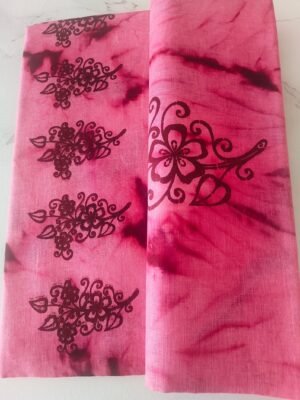 Pure Cotton Saree (Dye) without Blouse - Orange