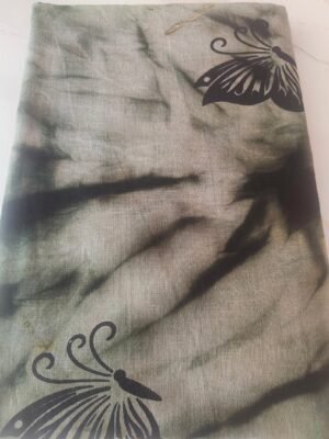 Pure Cotton Saree (Dye) without Blouse - Green
