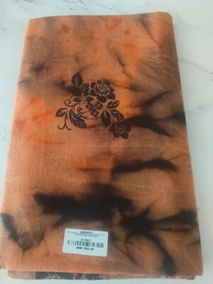 Pure Cotton Saree (Dye) without Blouse - Light Orange