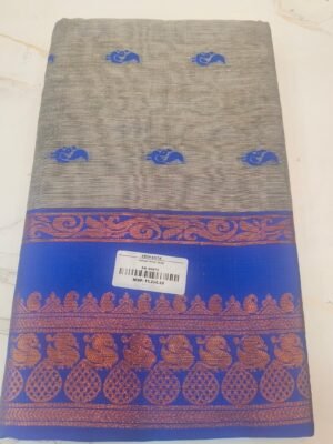 Gadwal Cotton Saree - Grey