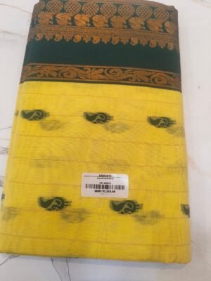Gadwal Cotton Saree - Yellow