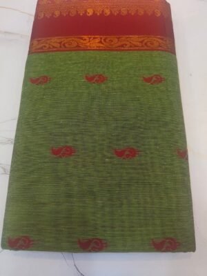 Gadwal Cotton Saree - Green