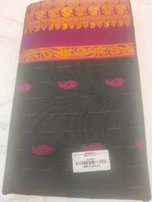 Gadwal Cotton Saree - Black