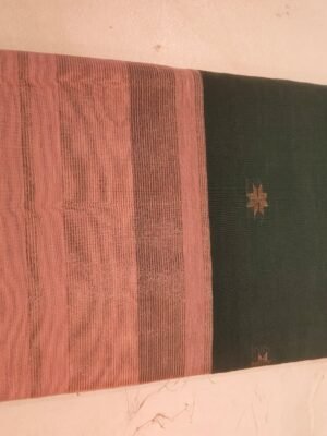 Maheswari Cotton Saree - Green Pink