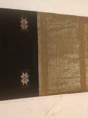 Maheswari Cotton Saree - Black Grey