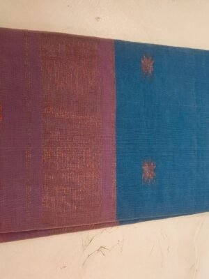 Maheswari Cotton Saree - Blue Pink