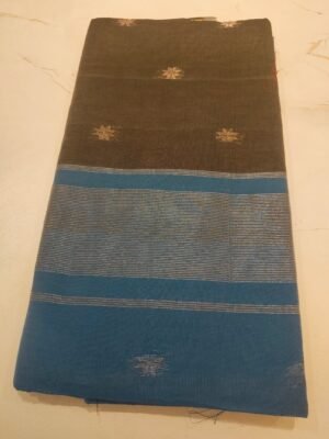 Maheswari Cotton Saree - Green Blue